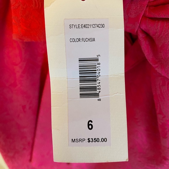 Erin fuscia fit and flare with back cutouts and bow detail w side zipper - Picture 3 of 5